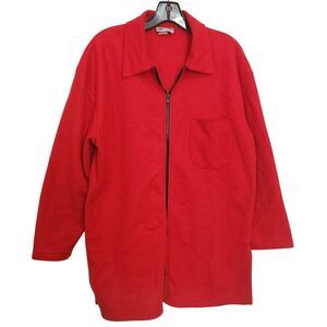 Vintage Kings Bay Red Full Zip Fleece Jacket With Pocket Womens M